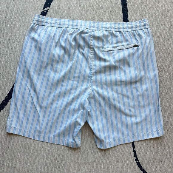 Onia Charles 7" Blue White Striped Swim Trunks Size XXL‎ Pockets - Picture 2 of 10